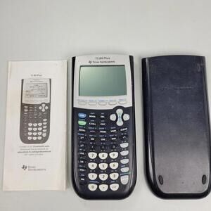 Texas Instruments TI 84 Plus Graphing Calculator With Cover and Manual Tested